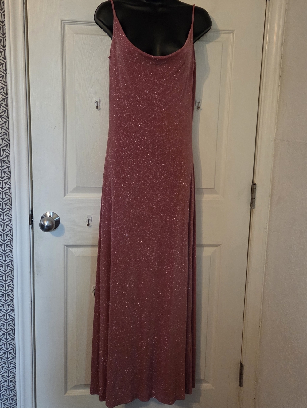 Cache Sparkle Slip Maxi Dress in Dusty Rose